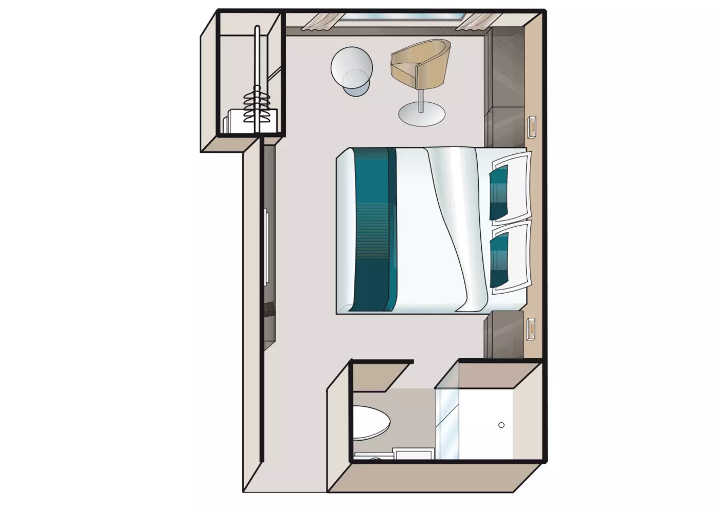 Floor plan of a Haydn Deck cabin on the AMADEUS Cara